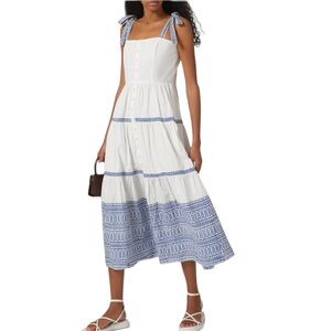 OLIPHANT Tie Strap Button Midi Dress